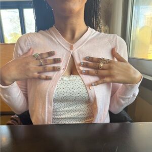 Pale Pink Banana Republic Buttoned Cardigan